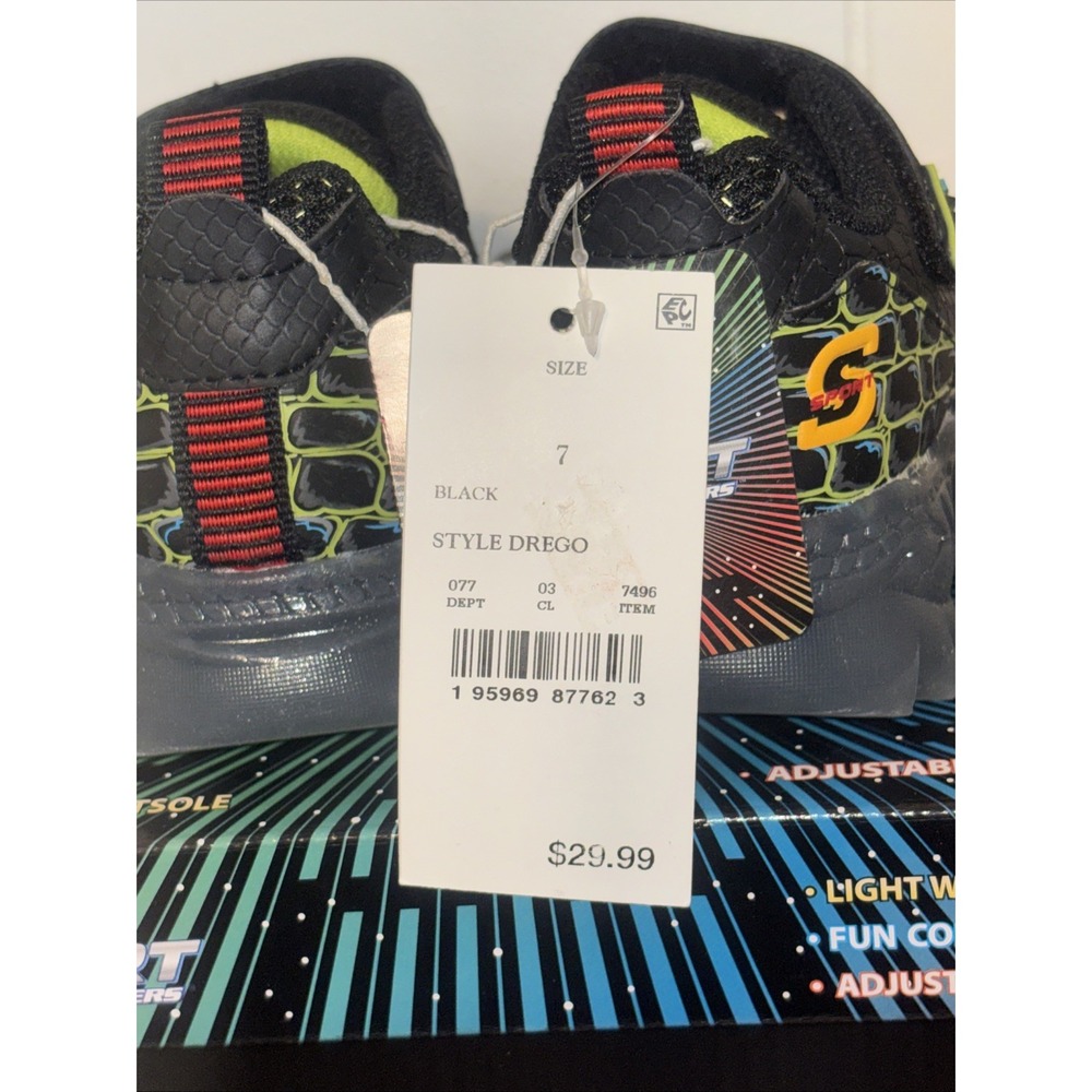 Ssport By Skechers Drego Light Up Small Boys Sz 7 Fun Pattern New - Picture 4 of 8